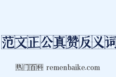 范文正公真赞反义词是什么意思的图片